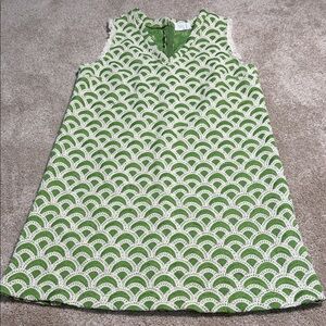 Tula Green with White Lace Scallop Midi Dress